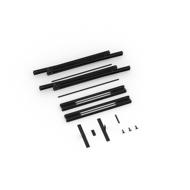 Lieferumfang Kederrahmen flex, Systembreite 200 cm, Systemhöhe 300 cm, schwarz
