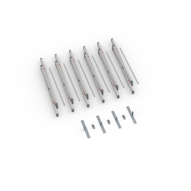 Lieferumfang Kederrahmen flex, Systembreite 600 cm, Systemhöhe 250 cm