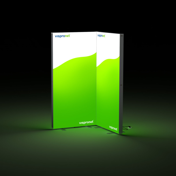 Messewand Lightbox click, Stellvariante Ecke