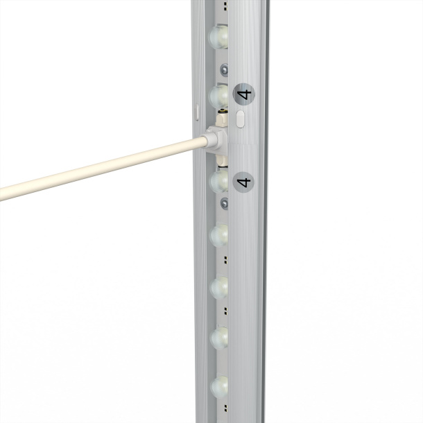 Messewand Lightbox click, Befestigung Stützstange