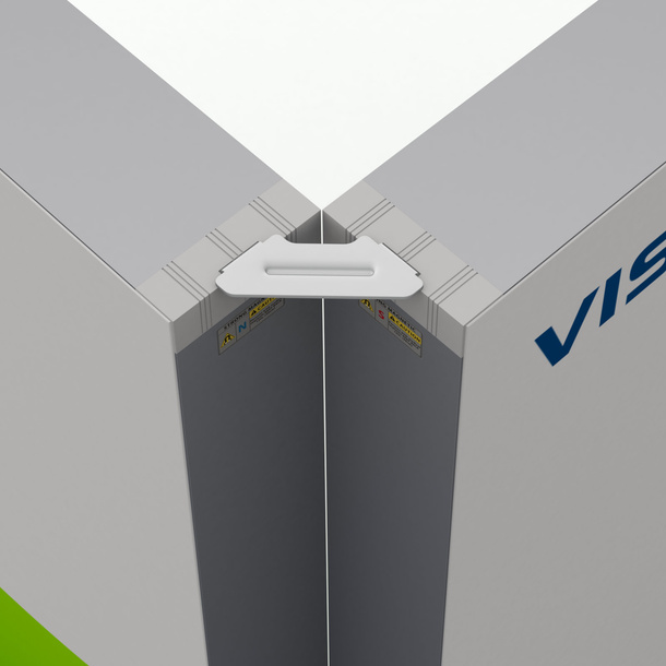 Anwendung 90° Verbinder Lightbox Messewand click 