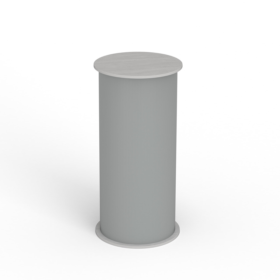 Lamellen Counter, rund ohne Druckteil einsetzbar, elegante silberfarbige Front