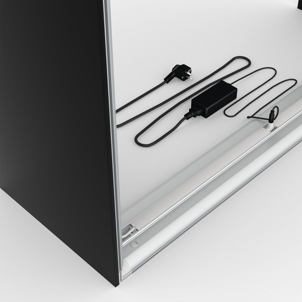 Messetheke Lightbox flex Select, Detail Netzkabel