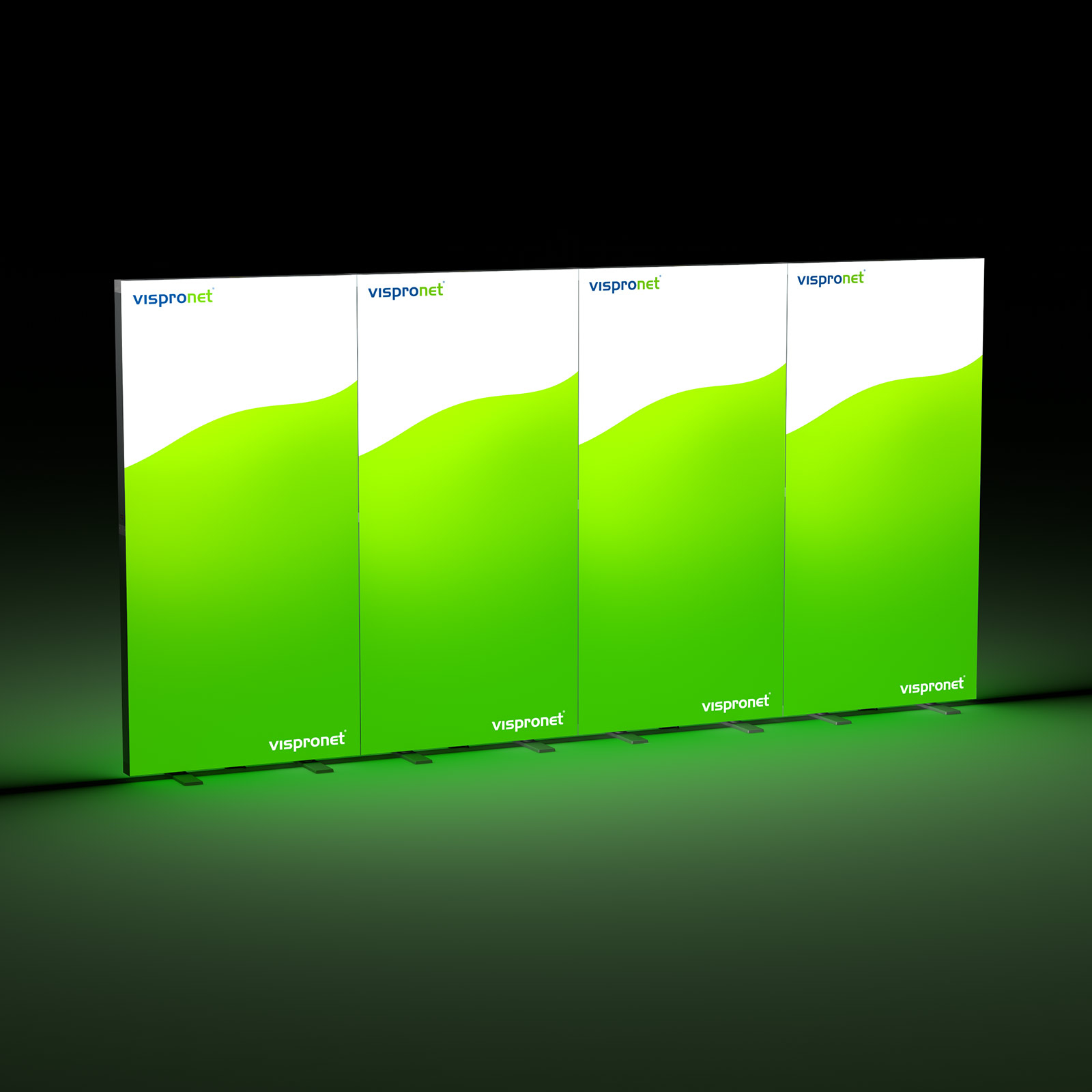 Messewand Lightbox fold, erweiterbar durch integrierte  Magnete