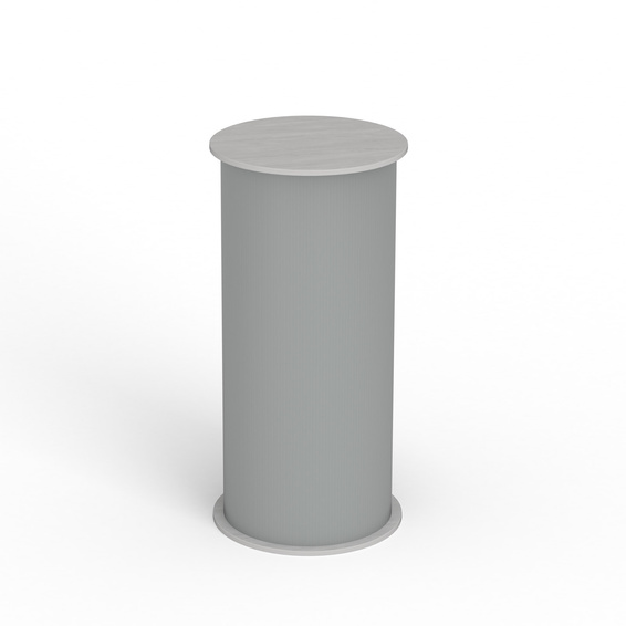 Lamellen Counter, rund ohne Druckteil einsetzbar, elegante silberfarbige Front