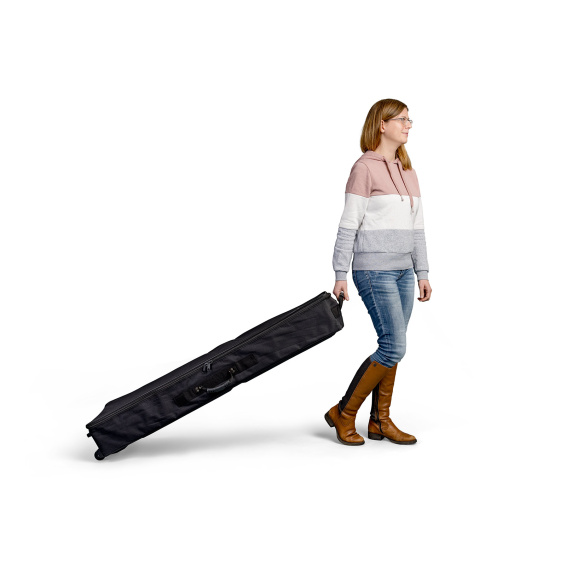 Einfacher Transport dank Trolleytasche mit Rollen