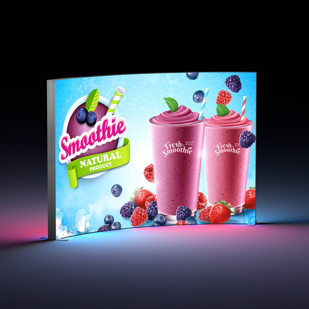 Messewand Lightbox flex curved - Werbefläche für Aktionen