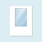 Wand Hexagon mit Fenster, weiß, ohne Druck, 150 x 200 cm