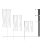 Übersicht Systemhöhen, Ausleger in den Breiten 80 cm bzw. 50 cm lieferbar