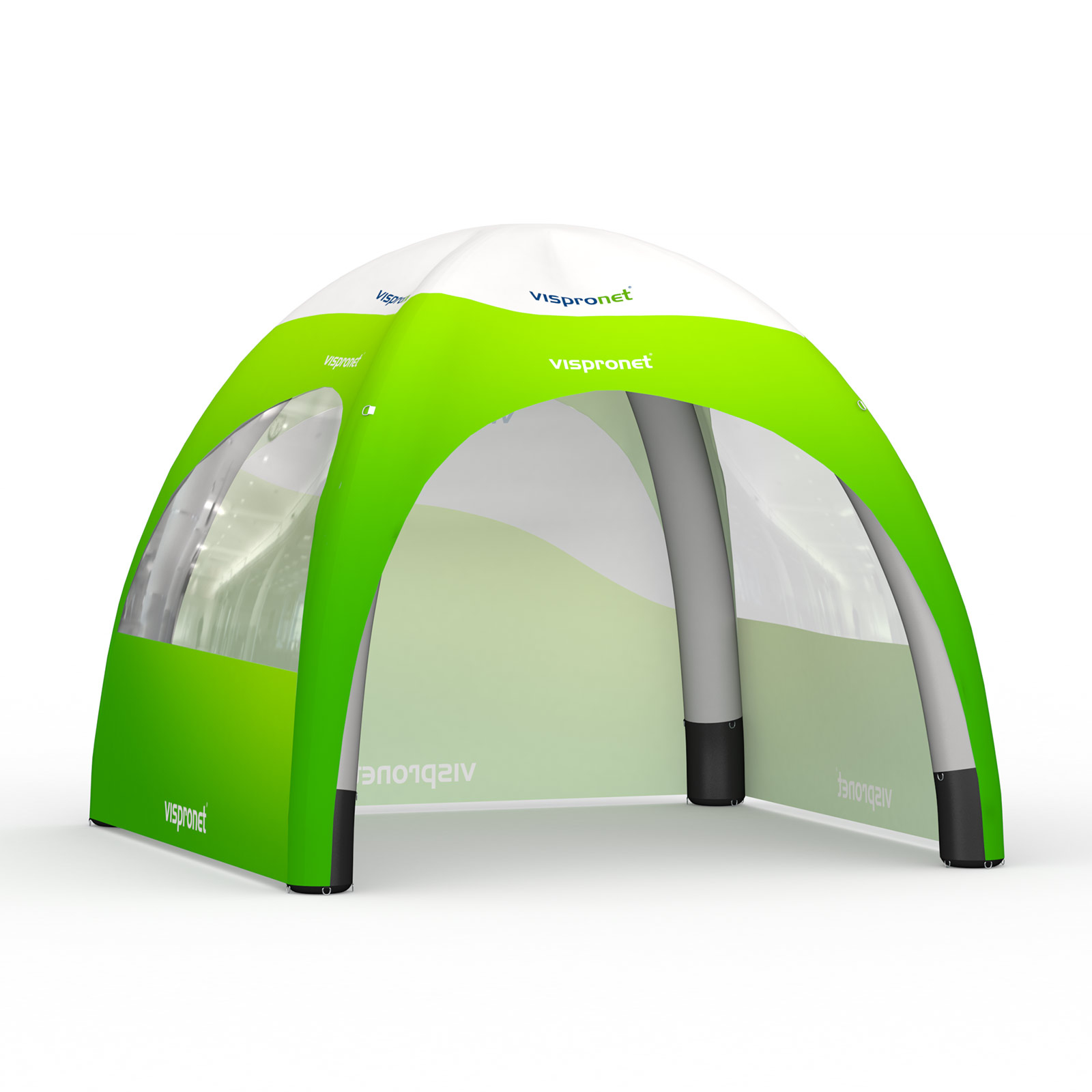 Eventzelt Air 3 x 3 m, 1 Vollwand + 2 Wände mit Panoramafenster