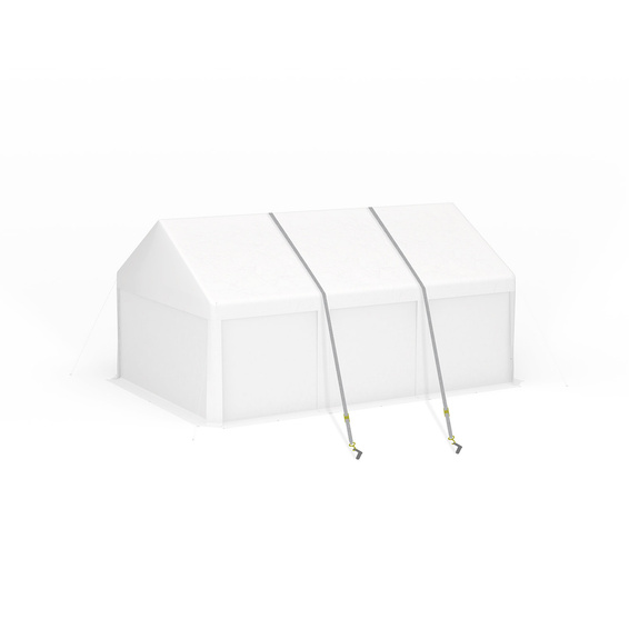 Einsatzbeispiel: Sturmsicherung für Partyzelte 15 m mit Erdnägeln