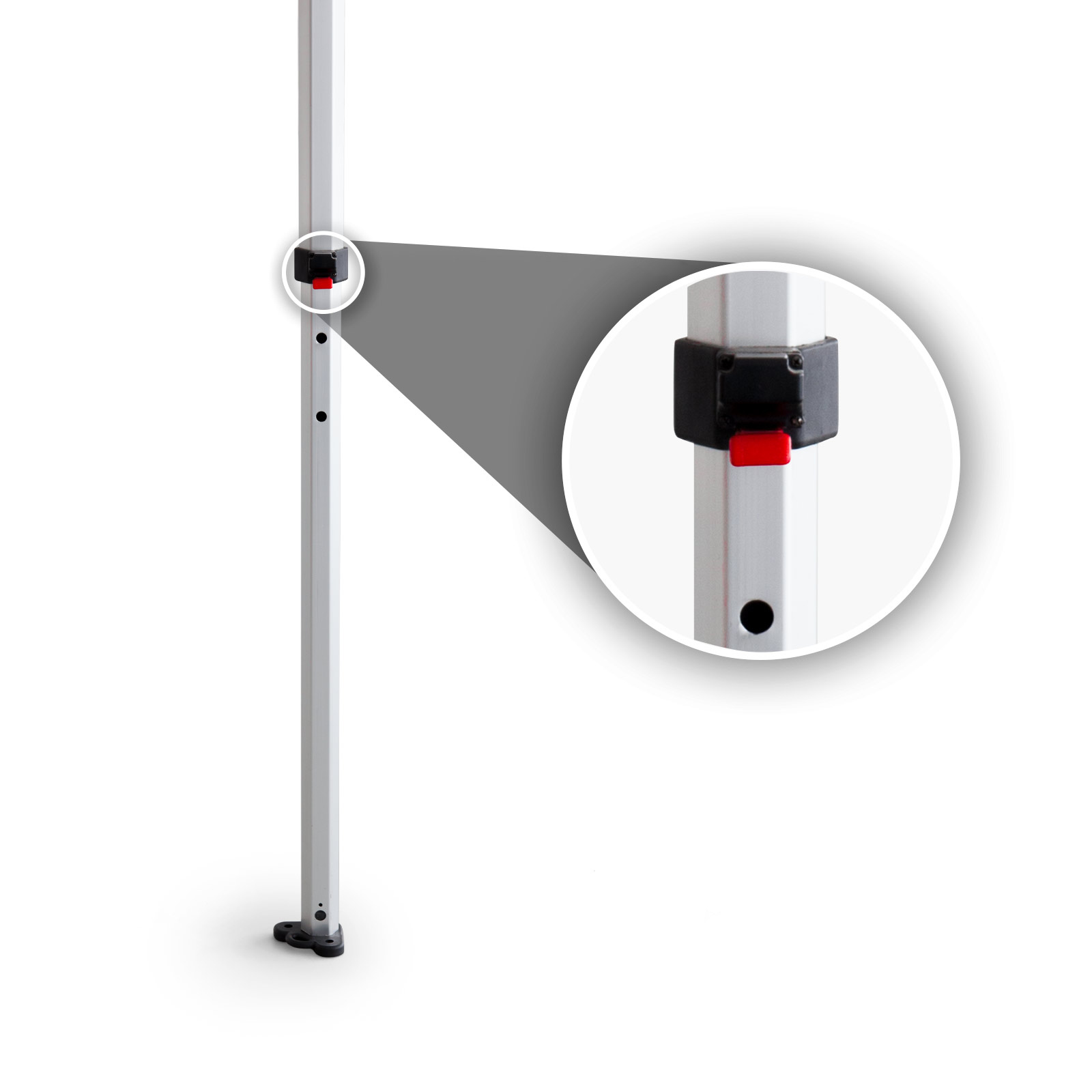 Durchgangshöhe 5-fach verstellbar, bei Einsatz mit Wänden Stufe 1 nutzen