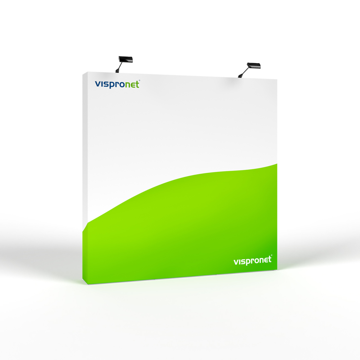 Messewand Pop Up Klett 3 x 3 mit Seitenabdeckung, Beleuchtung optional