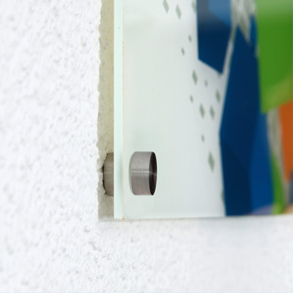 Poster mit Wandhalter Edelstahl, Wandabstand 5 mm