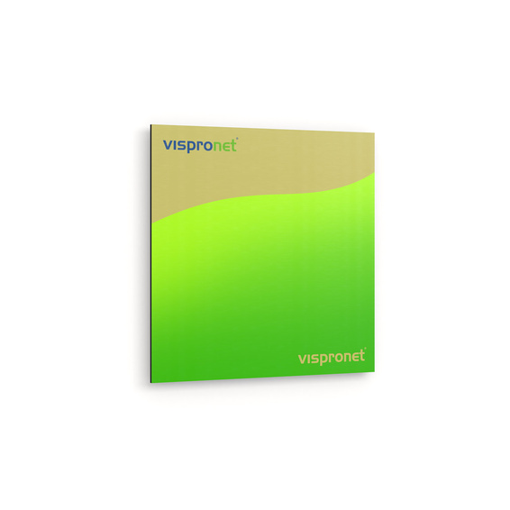 Poster aus Aluminiumverbundplatten, gold, gebürstet, quadratisch