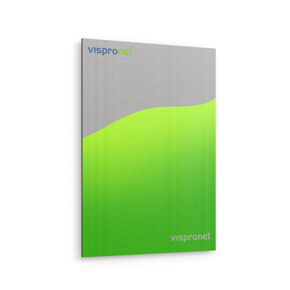 Poster aus Aluminiumverbundplatten, silber, im Hochformat 3:4