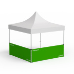 Faltpavillon Select, Beispiel mit 2 halbhohen Wänden