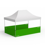 Faltpavillon, Beispiel mit 3 halbhohen Wänden