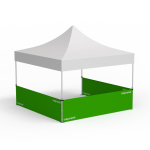 Faltpavillon Select, Beispiel mit 3 Querstangen für halbhohe Wände