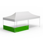 Faltpavillon Select, Beispiel mit 2 halbhohen Wänden