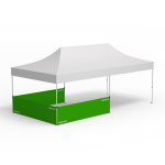 Faltpavillon Select, Beispiel mit 3 halbhohen Wänden