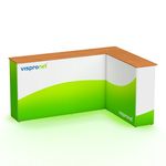 Promotion Counter LED Ecke links - ringsum bedruckt, Rückansicht
