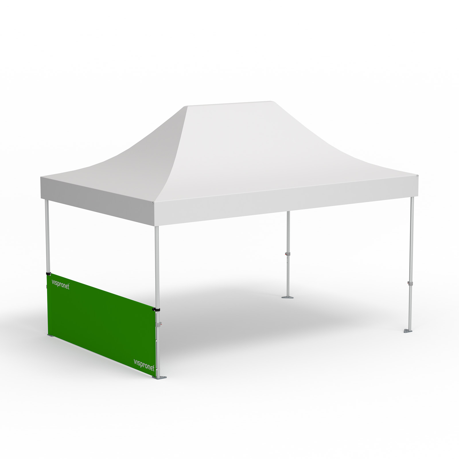 Faltpavillon Select, Beispiel mit 1 halbhohen Wand 3 m