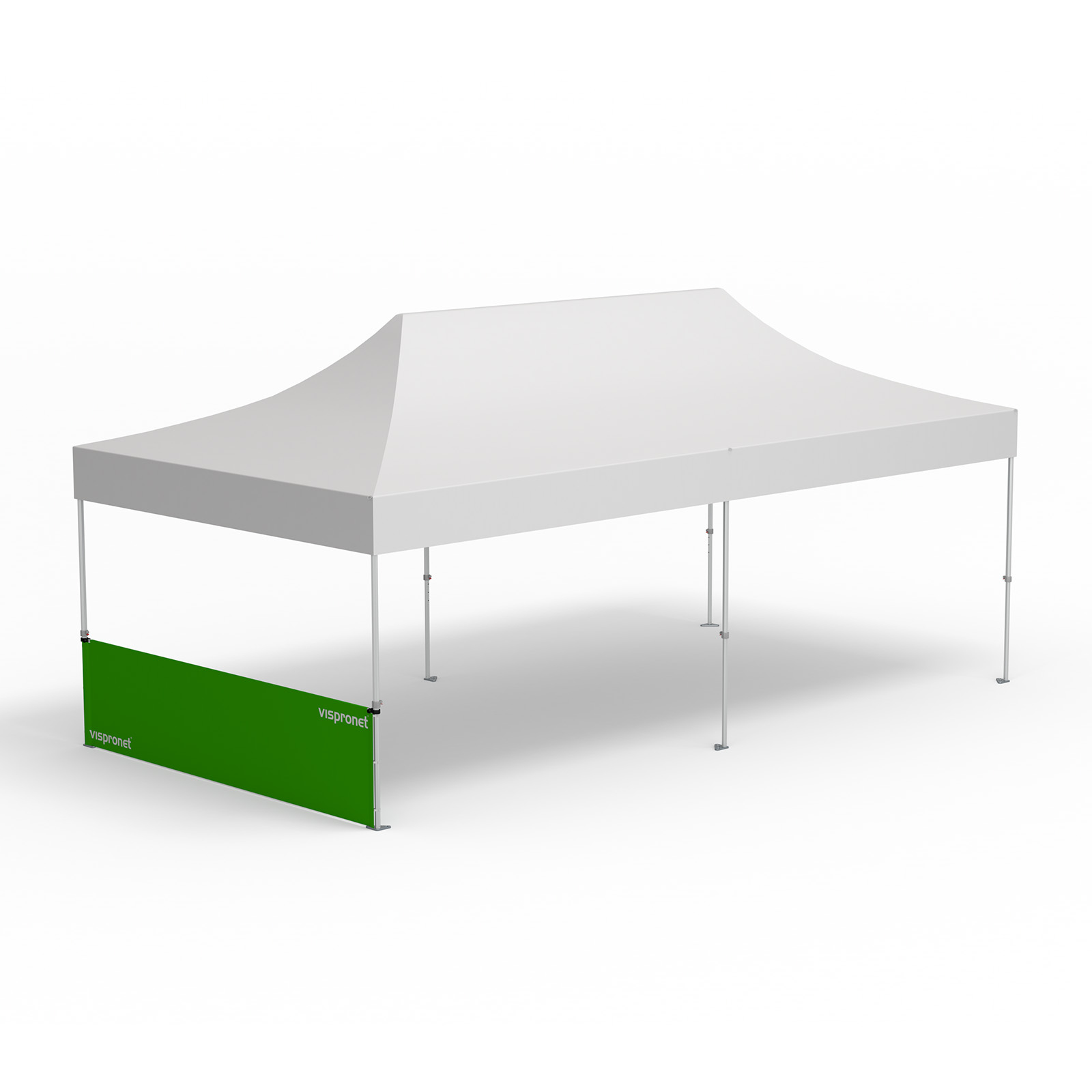 Faltpavillon Select, Beispiel mit 1 halbhohen Wand 4 m