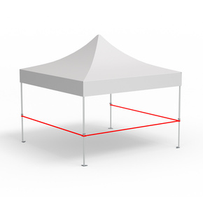 3 Querstangen für halbhohe Wände, Eckvariante (4 m | 4 m | 4 m)