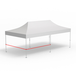 2 Querstangen für halbhohe Wände, Eckvariante (4 m | 4 m)