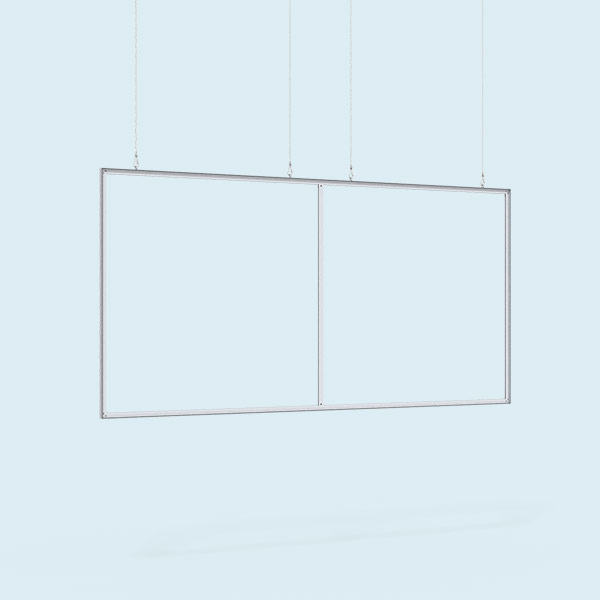 Rahmen: Breite 450 x 225 cm mit 1 Stützprofil und 4 Drahtanschlagseilen