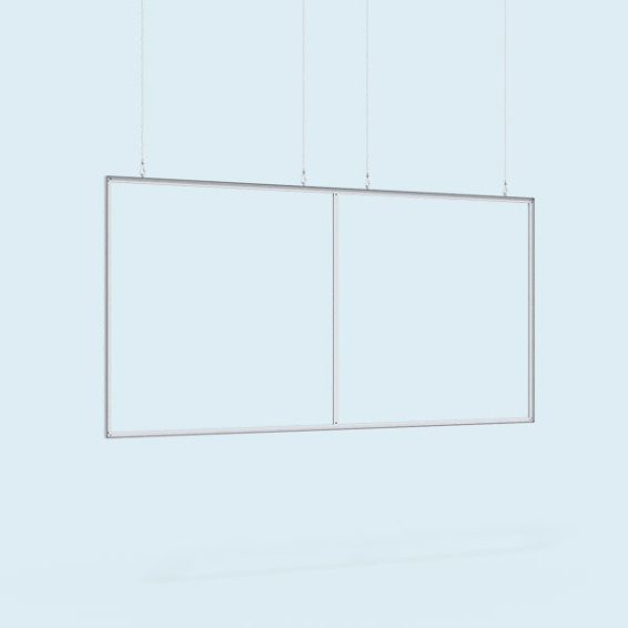 Rahmen: Breite 450 x 225 cm mit 1 Stützprofil und 4 Drahtanschlagseilen