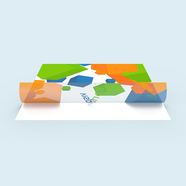 ohne Weißdruck: Motiv lichtdurchlässig, unbedruckte Flächen transparent