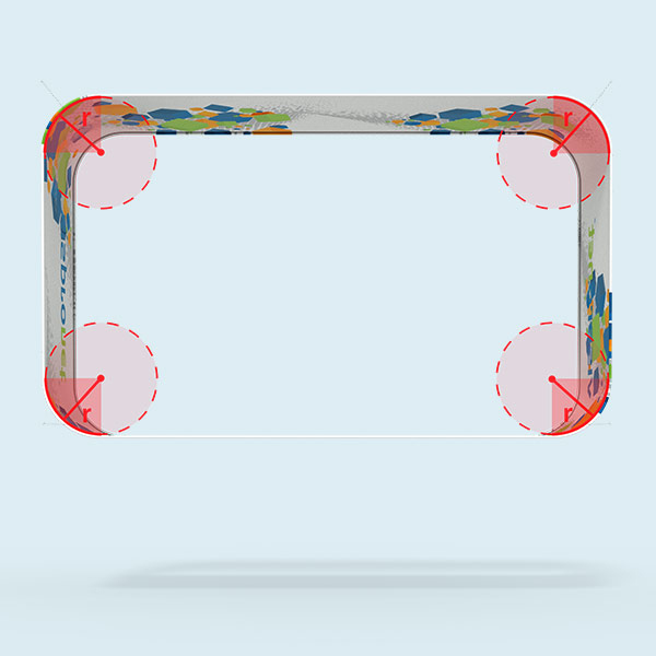 Deckenhänger Rechteck, gebogen - Radius 50 cm