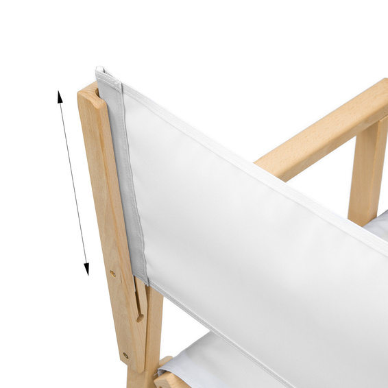 Regiestuhl, Detail: Befestigung der einlagigen Rückenlehne