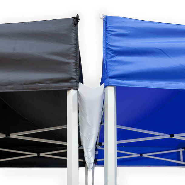 Rain protection between folding tents / folding pavilions