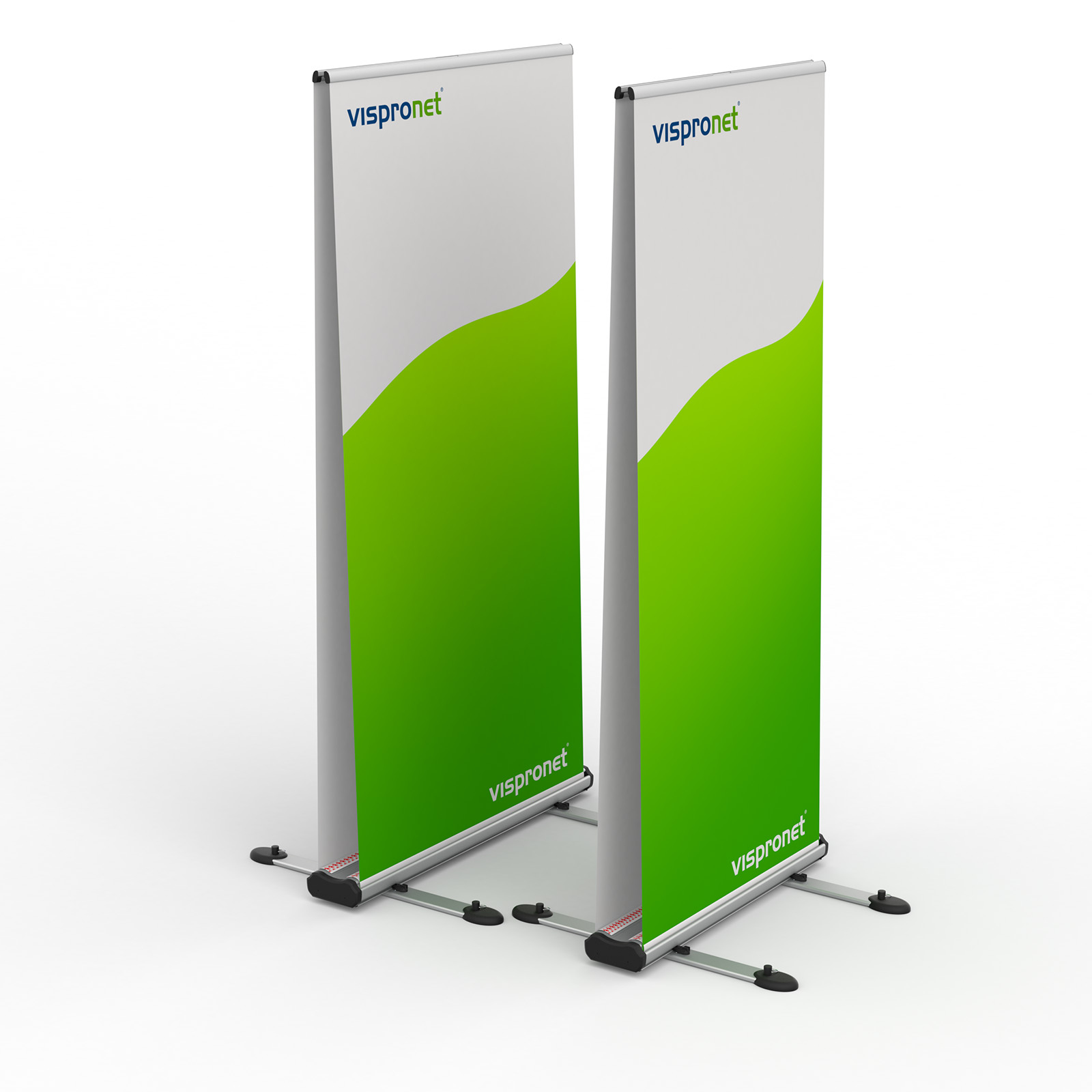 Aufsteller Roll Up Select Outdoor, doppelseitig, Größenübersicht