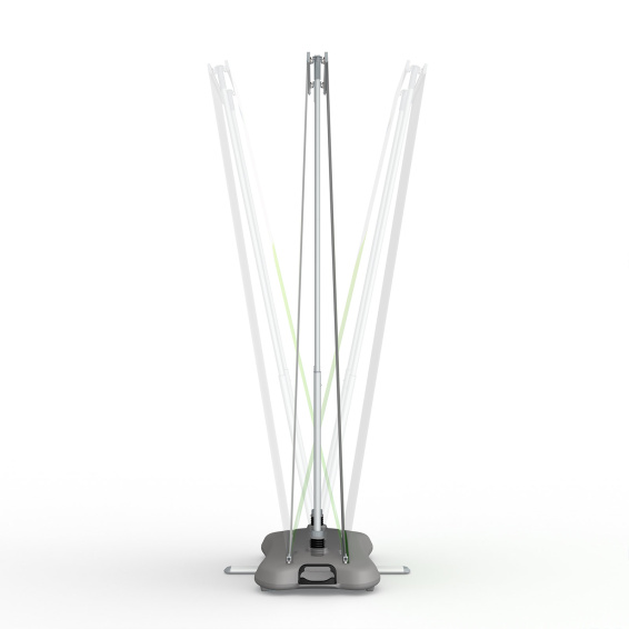 mit 2-Federstangensystem zum Ausgleich von Windböen in beide Richtungen