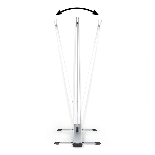 mit gefederter Stützstange zum Ausgleich von Windböen