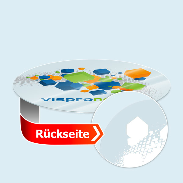 Option: Weißdruck hinter Farbflächen (für den Druck von Fotos ungeeignet)
