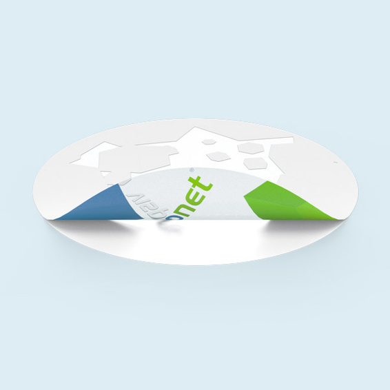 ohne Weißdruck: Motiv lichtdurchlässig, unbedruckte Flächen transparent