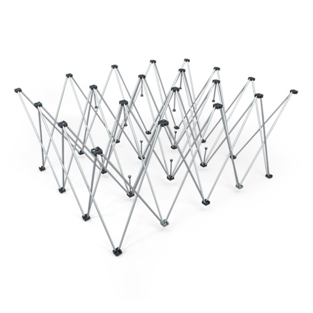 Scherengittersystem, werkzeugloser Aufbau, einfach auseinanderziehen