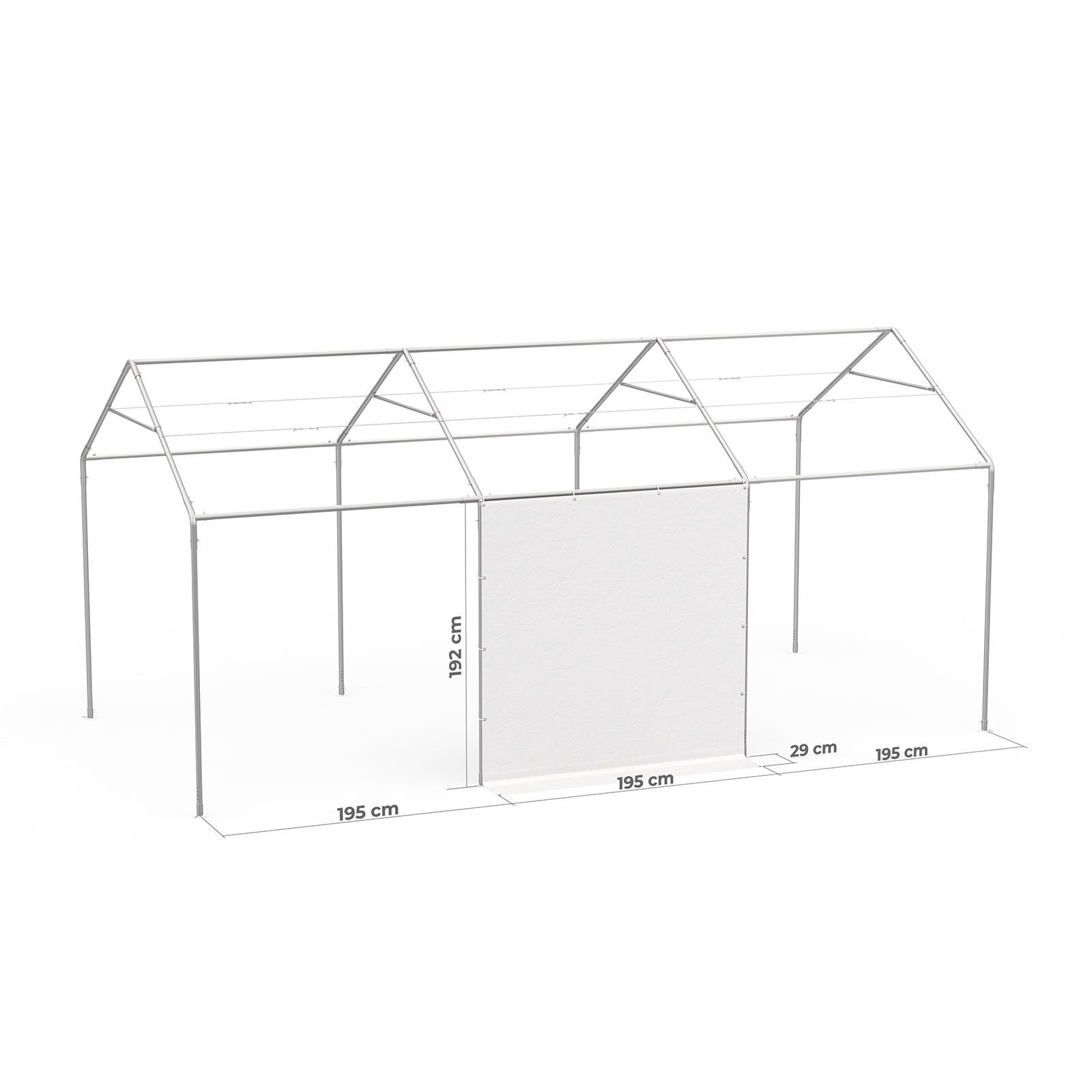Zeltwand/Vollwand: Beispiel am Zeltgestell Partyzelt Select 3 x 6 m