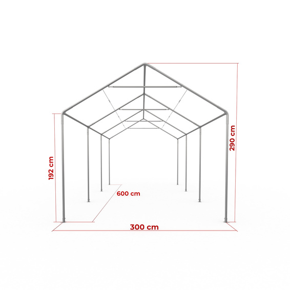 Gestell Partyzelt Select 3 x 6 m - Maße