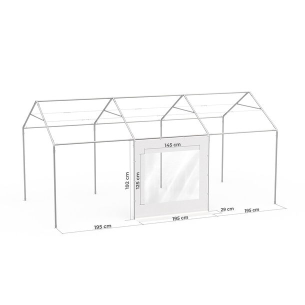 Wand mit Fenster am Partyzelt Select 3x6 m