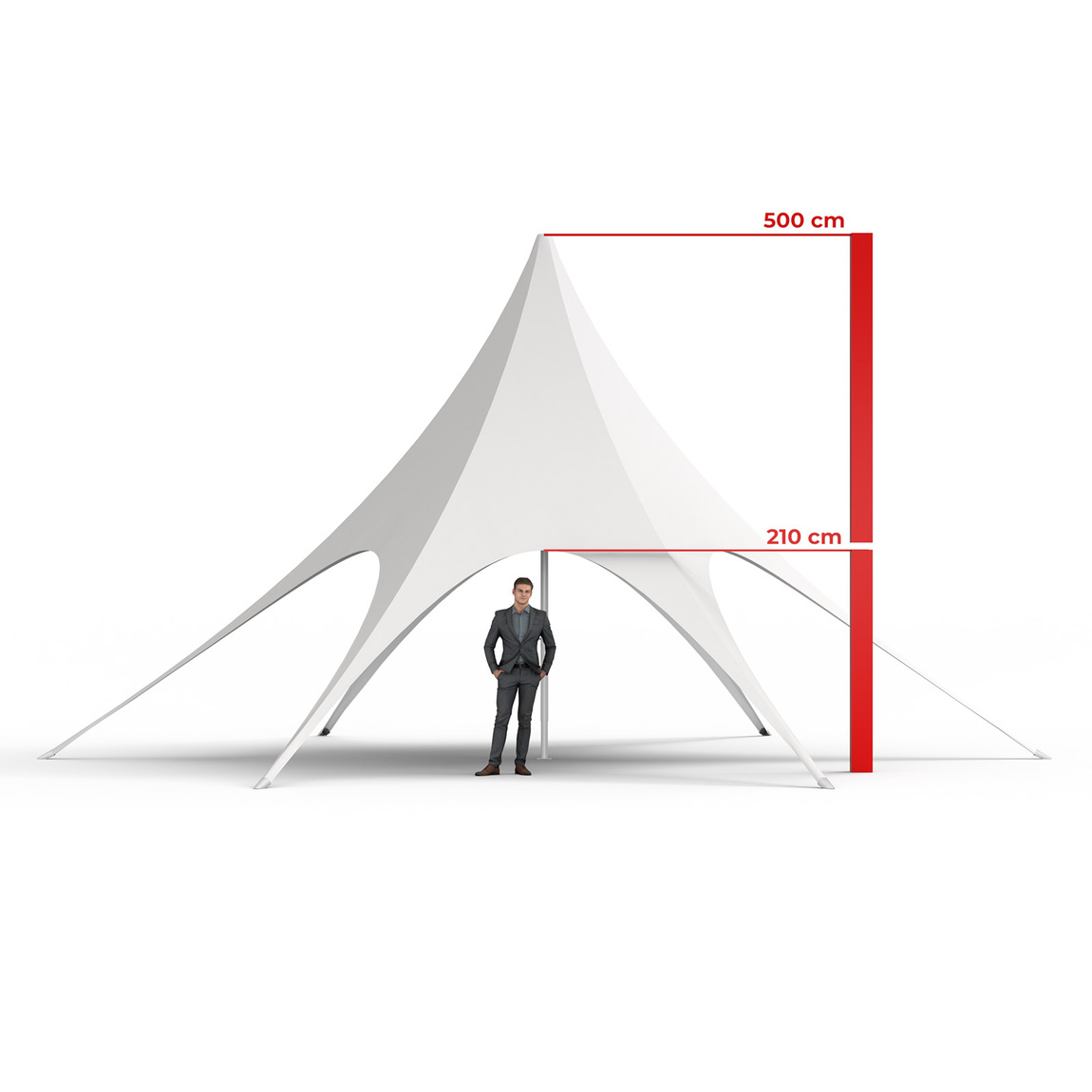 Sternpavillon/Sternzelt ø 10 m unbedruckt, Systemhöhe