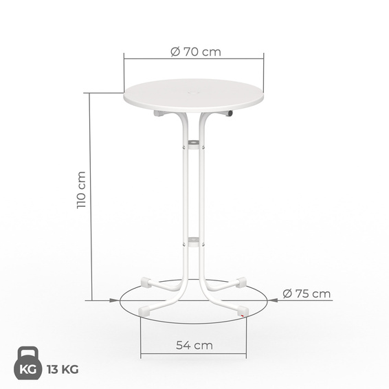 Maße Stehtisch 70 cm von Vispronet®