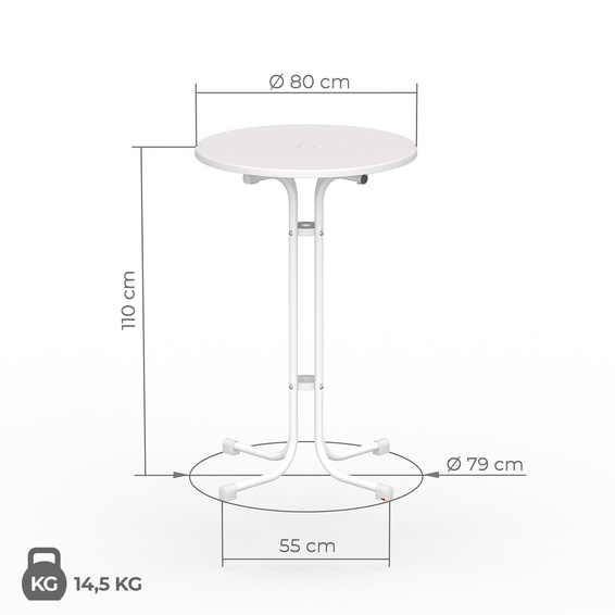 Maße Stehtisch 80 cm von Vispronet
