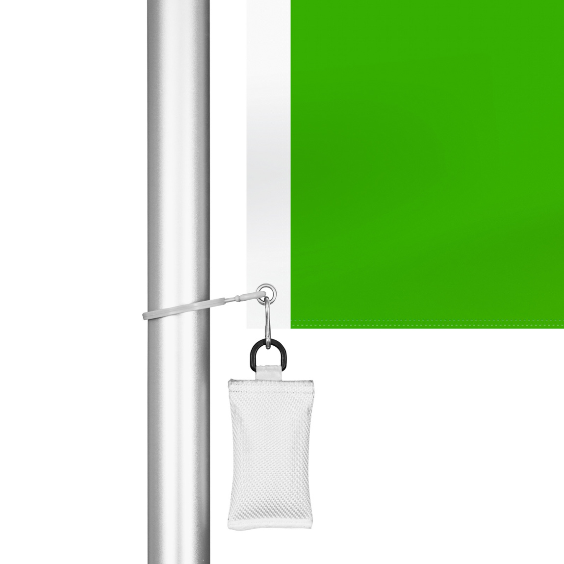 Mobiler Fahnenmast T-Pole® 200, Befestigung des Kletterstoppgewichtes