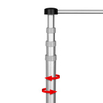 Mobiler Fahnenmast T-Pole® 200, stufenlos höhenverstellbar, Arretierung durch Gegendrehbewegung